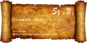 Szombat Upor névjegykártya